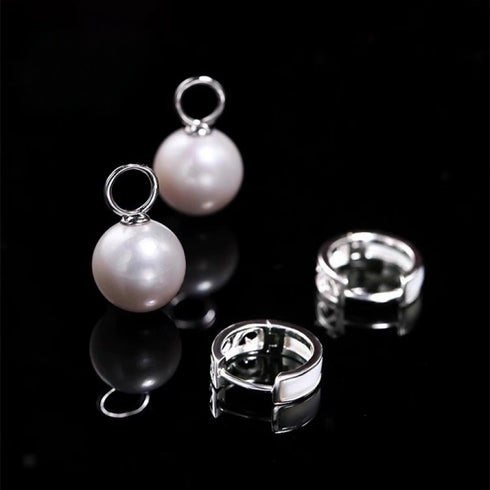 Pearl Shell Hoop Earrings